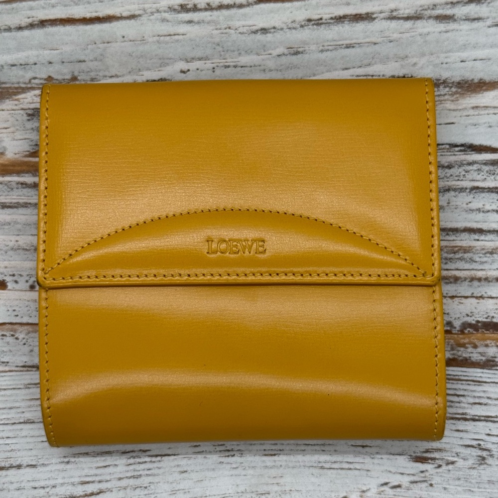 EUC Loewe W Hook Wallet Logo Leather Authentic
